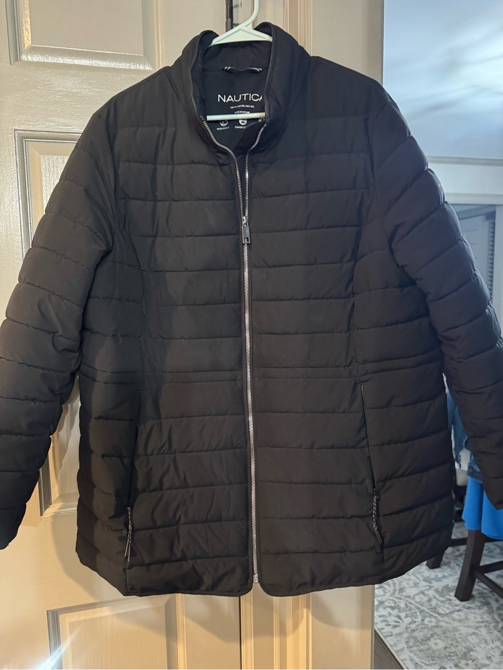 Nautica Women’s Black Quilted Puffer Jacket with Full Zip